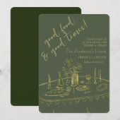 Elegante Rustieke Thanksgiving-diner Kaart (Voorkant / Achterkant)