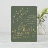 Elegante Rustieke Thanksgiving-diner Kaart (Staand voorkant)