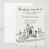 Elegante Rustieke Thanksgiving-diner Kaart (Voorkant / Achterkant)