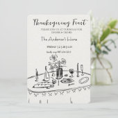 Elegante Rustieke Thanksgiving-diner Kaart (Staand voorkant)