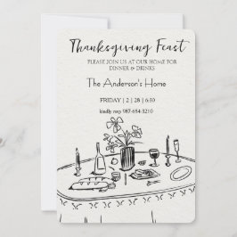 Elegante Rustieke Thanksgiving-diner Kaart