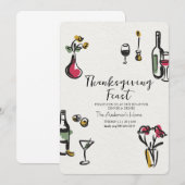 Elegante Rustieke Thanksgiving-diner Kaart (Voorkant / Achterkant)