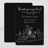 Elegante Rustieke Thanksgiving-diner Kaart (Voorkant / Achterkant)