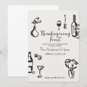 Elegante Rustieke Thanksgiving-diner Kaart (Voorkant / Achterkant)