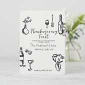 Elegante Rustieke Thanksgiving-diner Kaart (Staand voorkant)