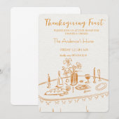 Elegante Rustieke Thanksgiving-diner Kaart (Voorkant / Achterkant)