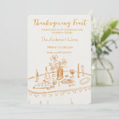 Elegante Rustieke Thanksgiving-diner Kaart (Staand voorkant)