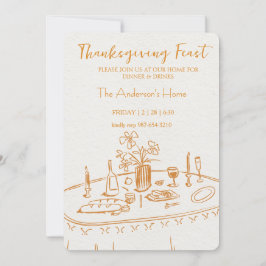 Elegante Rustieke Thanksgiving-diner Kaart