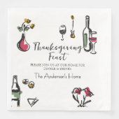Elegante Rustieke Thanksgiving-diner Servet (Voorkant)