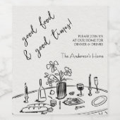 Elegante Rustieke Thanksgiving-diner Wijn Etiket (Enkel label)