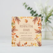 Elegante rustieke Thanksgiving Friendsgiving Diner Kaart (Staand voorkant)