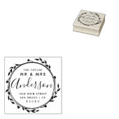 Elegante rustieke toekomst Mr & Mrs Retouradres Rubberstempel (Gestempeld)