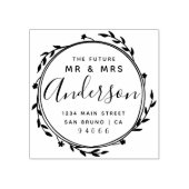 Elegante rustieke toekomst Mr & Mrs Retouradres Rubberstempel (Afrduk)
