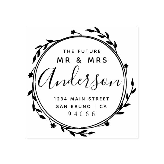 Elegante rustieke toekomst Mr & Mrs Retouradres Rubberstempel (Afrduk)