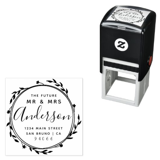 Elegante rustieke toekomst Mr & Mrs Retouradres Zelfinktende Stempel (In situ)