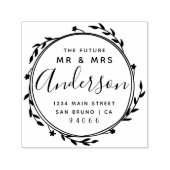 Elegante rustieke toekomst Mr & Mrs Retouradres Zelfinktende Stempel (Design)