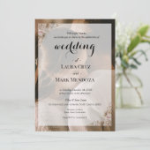 Elegante Rustieke Trouw Uitnodiging Foto Geïnspire (Staand voorkant)