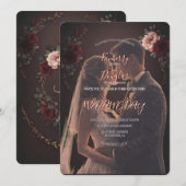 Elegante Rustieke Trouwdag Romantische Uitnodiging (Voorkant / Achterkant)
