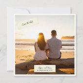 Elegante Rustieke Trouwkaart 'Save the Date' met f Save The Date (Voorkant)
