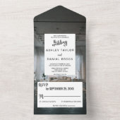 Elegante rustieke trouwlocatie Herfst Floral Weddi All In One Uitnodiging (Binnen)