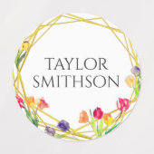 Elegante rustieke Tulip Spring Flowers Voeg Jouw n Labels (Design 1)