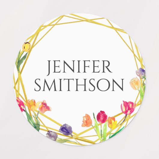 Elegante rustieke Tulip Spring Flowers Voeg Jouw n Labels (Design 3)