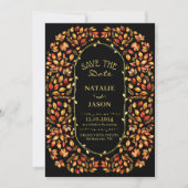Elegante rustieke val verlaat Boho bruiloft Save The Date (Voorkant)