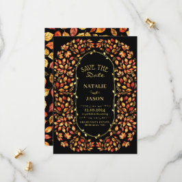 Elegante rustieke val verlaat Boho bruiloft Save The Date