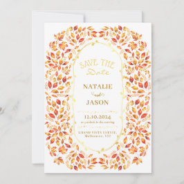 Elegante rustieke val verlaat Boho bruiloft Save The Date