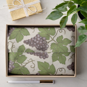 Elegante Rustieke Vintage Botanische Paarse Druive Tissuepapier