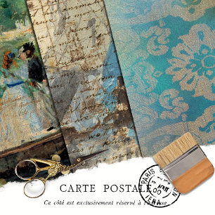 Elegante Rustieke Vintage Textuur Decoupage Inpakpapier Vel