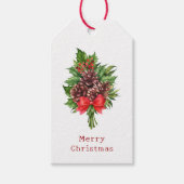 Elegante rustieke vrolijke kerst cadeaulabel (Voorkant)