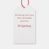 Elegante rustieke vrolijke kerst cadeaulabel (Achterkant)