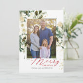 Elegante rustieke vrolijke kerst feestdagenkaart (Staand voorkant)