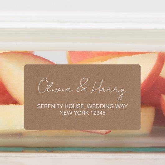 Elegante Rustieke Waterdichte Retouradreslabels Labels (Aangebracht)
