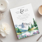 Elegante rustieke Waterverf berg bruiloft Kaart