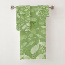 Elegante Rustieke Waterverf Bladeren Salie Groen