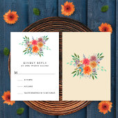 Elegante rustieke Waterverf Bloemen bruiloft RSVP