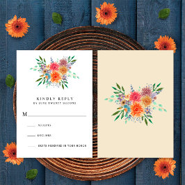 Elegante rustieke Waterverf Bloemen bruiloft RSVP