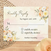 Elegante rustieke Waterverf  bloemenbruiloft RSVP Kaartje