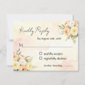 Elegante rustieke Waterverf  bloemenbruiloft RSVP Kaartje (Voorkant)