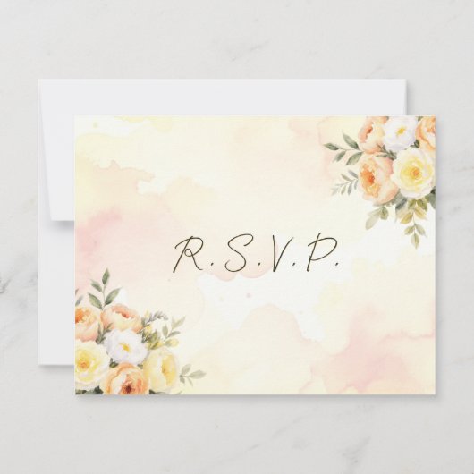 Elegante rustieke Waterverf  bloemenbruiloft RSVP Kaartje (Achterkant)