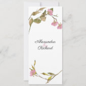 Elegante Rustieke Waterverf Bloemige Groene Huweli Kaart (Achterkant)