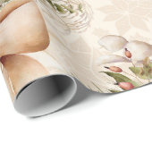 Elegante rustieke Waterverf Botanische Kerstmis Cadeaupapier (Rol Hoek)