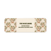 Elegante rustieke Waterverf Botanische Kerstmis Etiket (Voorkant)