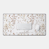 Elegante rustieke Waterverf bruine bloemen bladere Bureaumat (Keyboard & Muis)