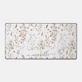 Elegante rustieke Waterverf bruine bloemen bladere Bureaumat (Voorkant)