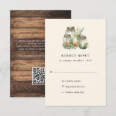 Elegante rustieke Waterverf Country Barn RSVP Kaartje (Voorkant / Achterkant)