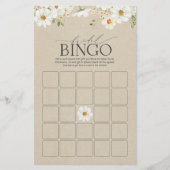 Elegante rustieke Waterverf Daisy Bruids Bingo Gam (Voorkant)