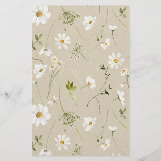 Elegante rustieke Waterverf Daisy Bruids Bingo Gam (Achterkant)